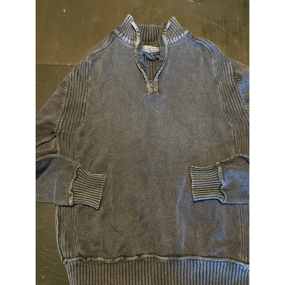 BKE Mens Gray Quarter Zip Ribbed Mock Neck Pullover‎ Sweater Size M